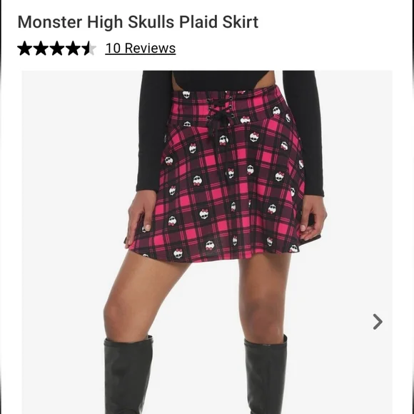 Hot Topic Monster High Uniform GothicSkull Skirt - Picture 1 of 8